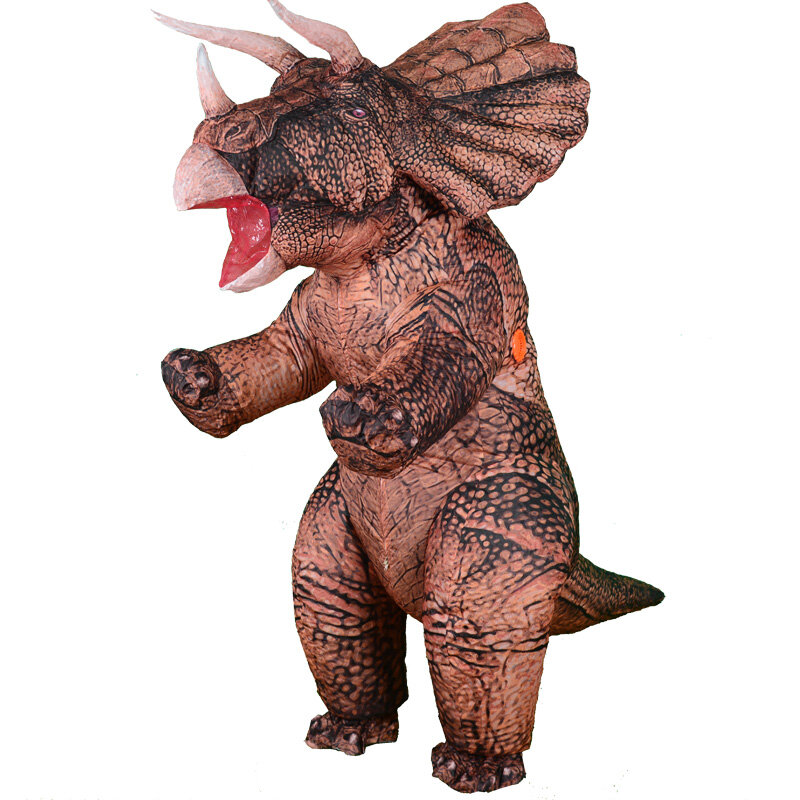 Inflatable Dino T-Rex Spinosaurus Pterosaur Triceratops Adult Velociraptor Costume Mascot Cosplay Halloween Women Man Kid