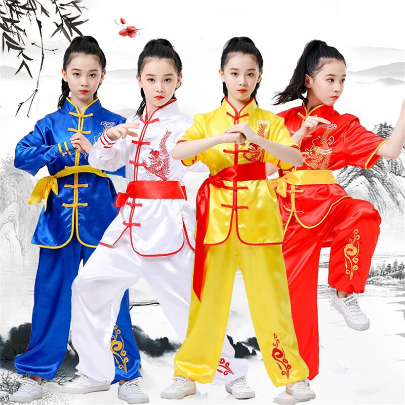 kid Chinese traditional Wushu Costume clothing boys girls KungFu Suit Tai Chi Martial Art Uniform outfits custom logo