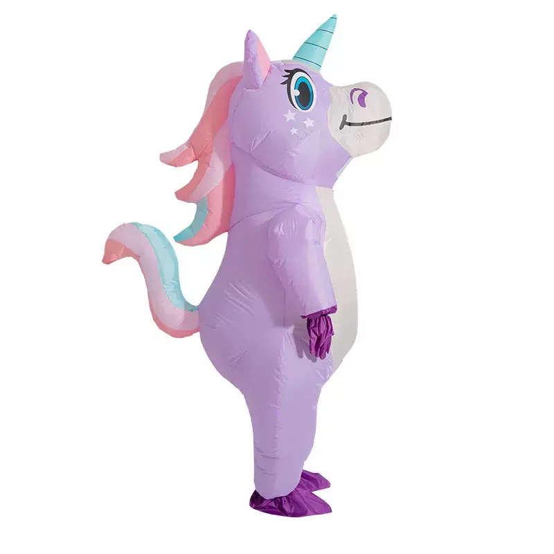 Purple Unicorn Inflatable Costume Adult Kids Rainbow Halloween Costumes for Wommen Men Adult Carnival Mascot Christmas Cosplay