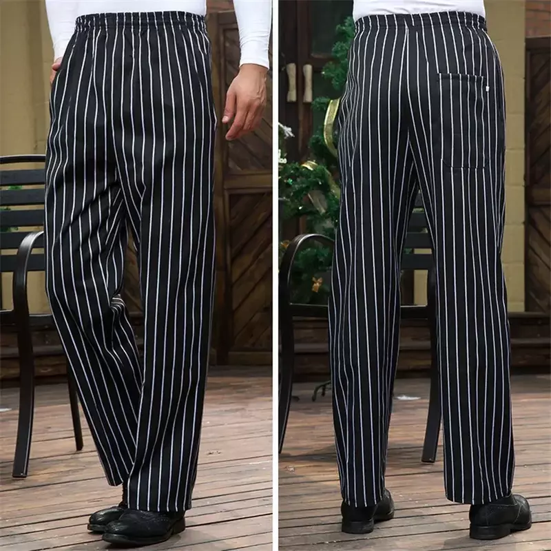 Men Elastic Wholesale Overalls Zebra Waiter For Bottoms Chef Pants Restaurant Bakery Uniform Man Hotel
