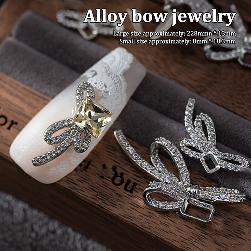 30 Pcs Bow Resin Nail Decoration in bianco e nero 3D Long Ribbon Bow Jewelry Nail Charms Jewelry Designs accessori fai da te