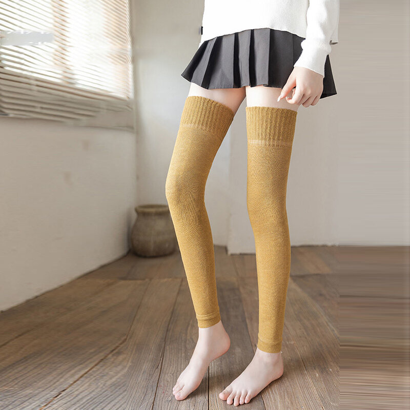Winter Warm Leg Warmers Knitting Knee High Socks Leg Sleeves Women Boot Topper Sock Skinny Stockings Long Tube Over Knee Socks