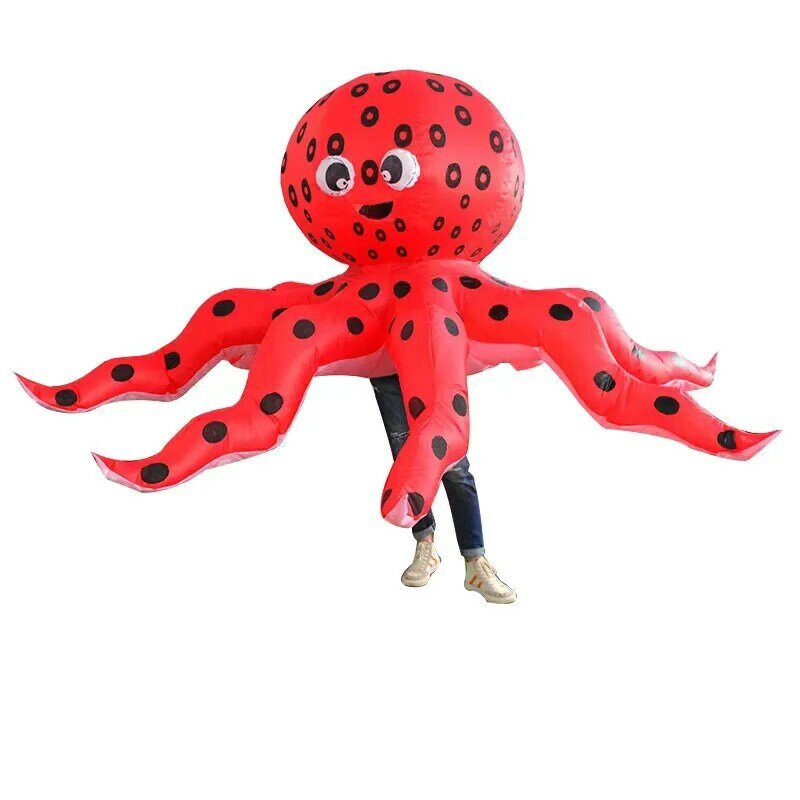 Octopus Costume Inflatable Suit Women Men Performance Props Halloween Mascot Shark Air Blow Suit Bottoms Stage Party Clothing