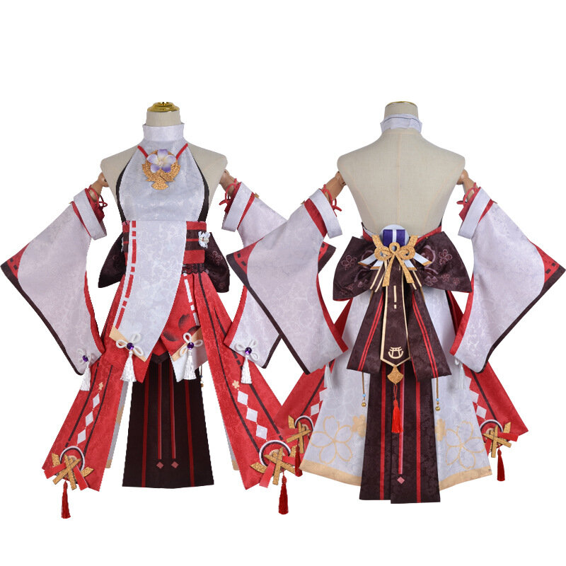 Genshin Impact Yae Miko Cosplay Costume Guuji Yae Fancy Outfits Guuji Full Set Guuji Yae Dress Headwear Game Suit