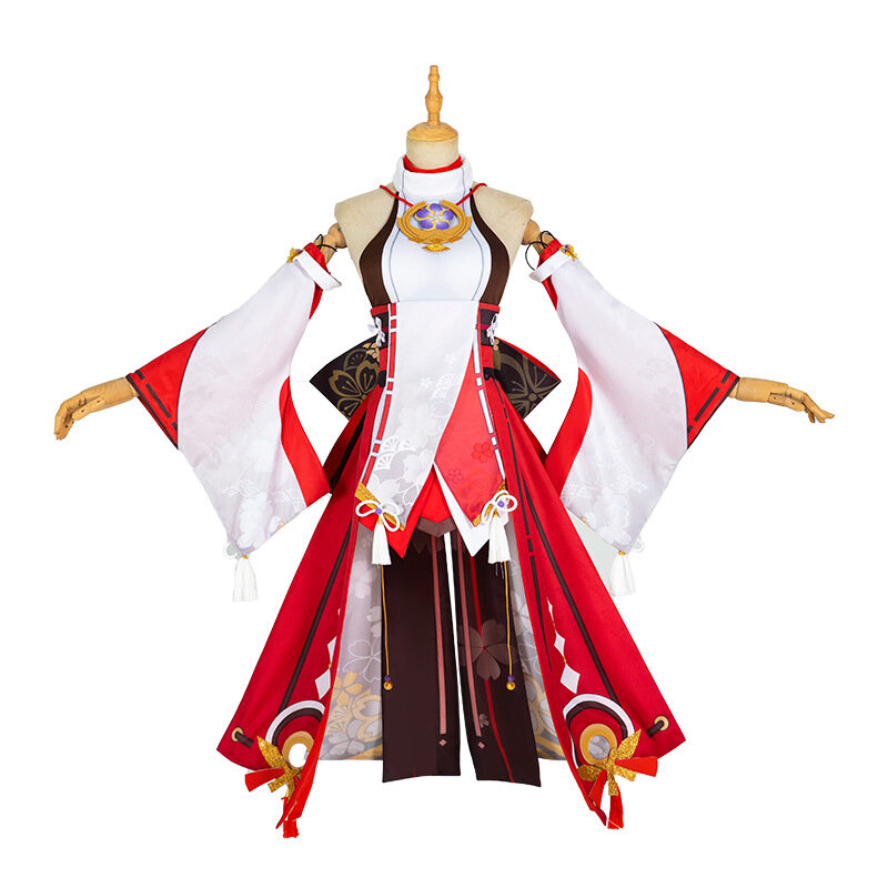 Genshin Impact Yae Miko Cosplay Costume Guuji Yae Fancy Outfits Guuji Full Set Guuji Yae Dress Headwear Game Suit