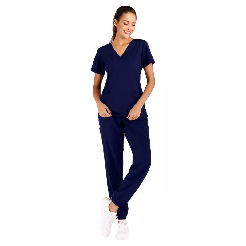 Anti-Wrinkle Soft Premium Fabric Polyester Rayon Spandex Washable Nursing Scrub Set for Womens Nursing Scrub Uniforms