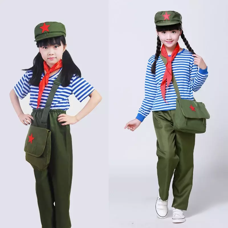 New Arrive Children's Scouting Uniforms Red Army Uniform for Children Military Costumes  Performances Clothing Adult Kids