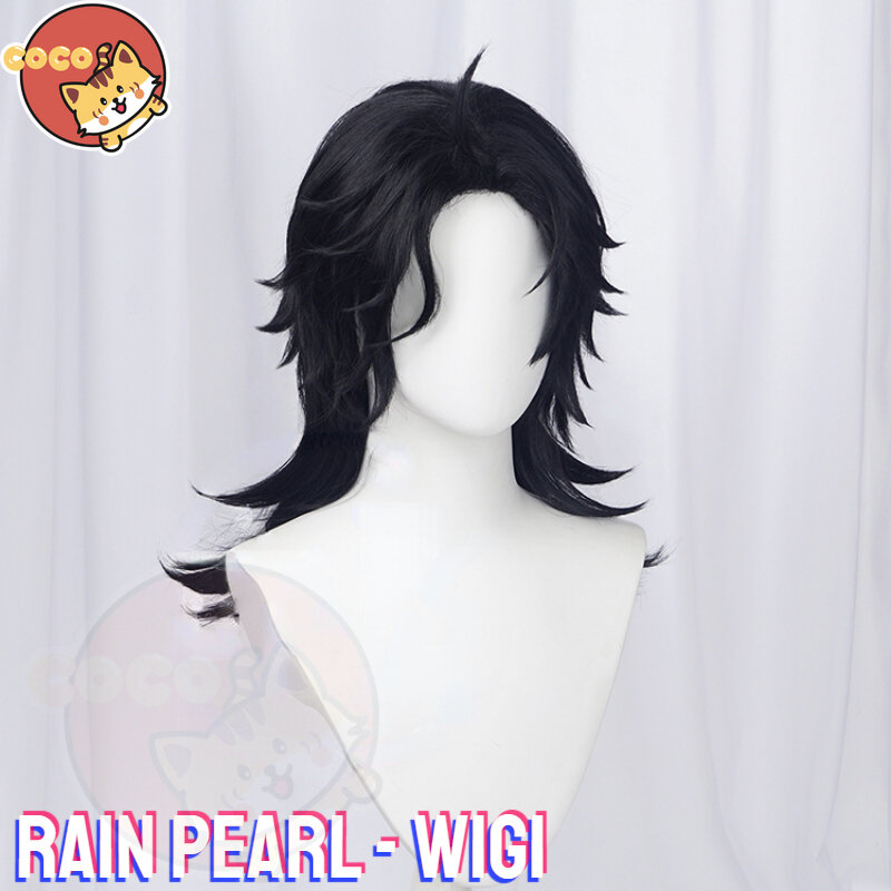 Identity V Rain Pearl acróbat Peluca de Cosplay, juego Identity V, Mike Morton, Cosplay de perlas de lluvia, longitud media, negro, CoCos