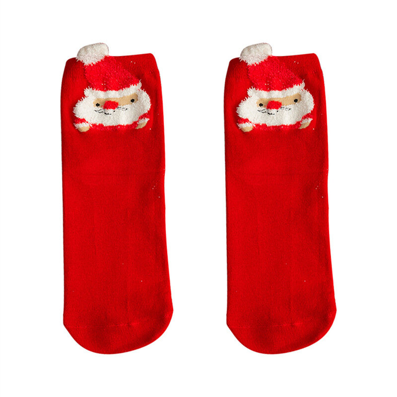 1 Paar Weihnachts socken Frauen Mädchen Socken Winter warme Mittel rohr Socken Cartoon niedlichen Paar Baumwoll socken Neujahr Weihnachts geschenke