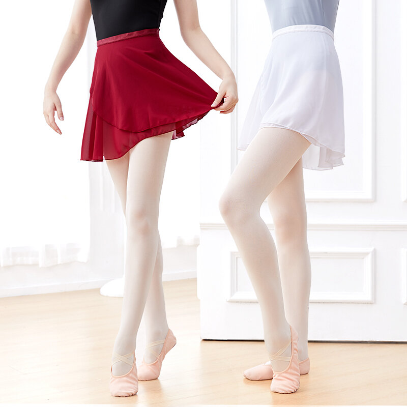 Women Ballet Skirts Lace-up Chiffon Skirts Dance Skirts Adults Girls Leotards Skirt Ballet Practice Dancing Miniskirts Tutu