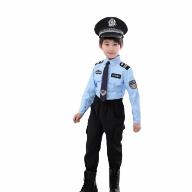 1set/lot Kids Police Officer Cosplay Costume Set Children's Day Wear Girls boy Policewoman Uniform cosplay