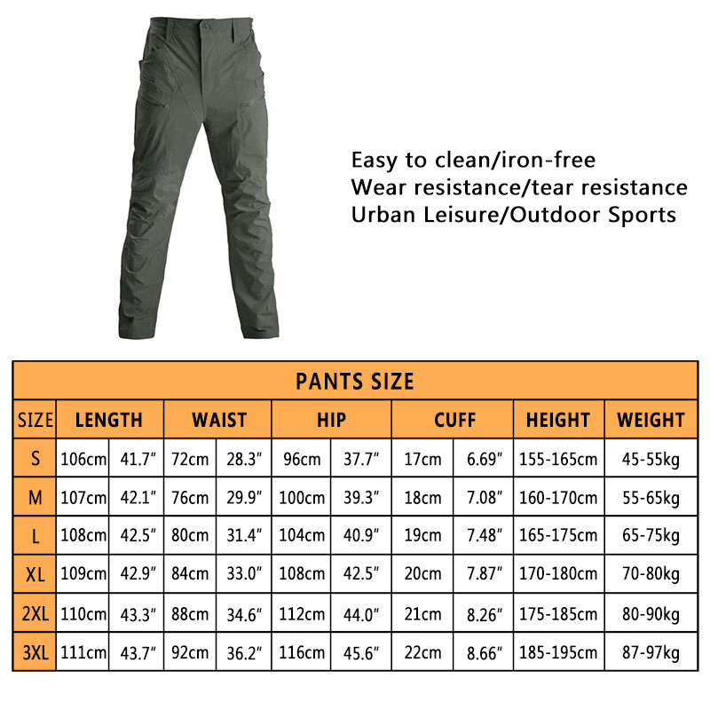 Casual Lightweight Army Pants Military Trousers Male Waterproof Quick Dry Cargo Camping Tactical Pants Breathable Combat Pants