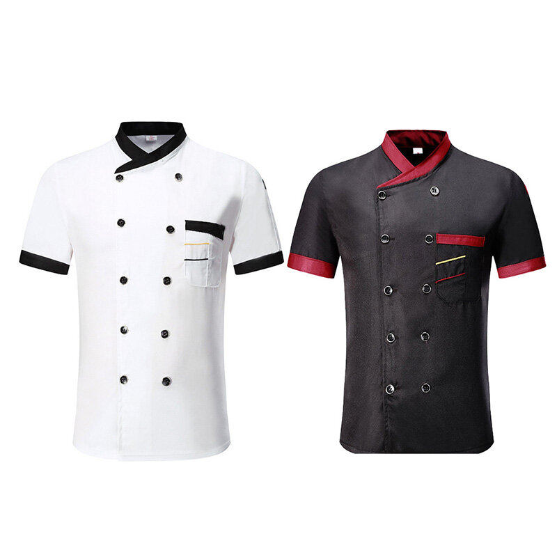 Unisex Jacket Men’s Chef Jacket Restaurant Kitchen Soft Uniform Restaurant Hotel Kitchen Cooking Clothes Catering Chef T-Shirts