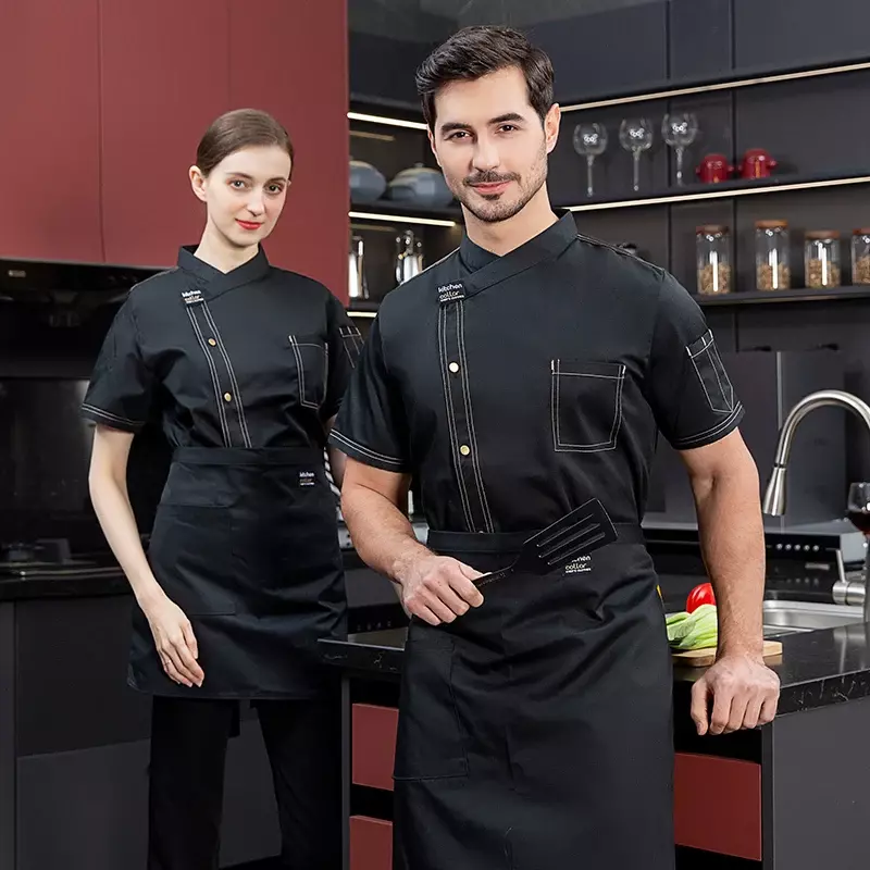 Veste d'uniforme de cuisine pour hommes, vêtements de chef de cuisine unisexe, chemise d'hôtel de restaurant
