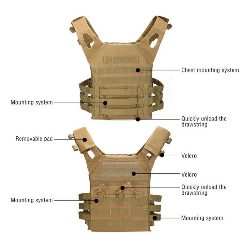 600d Hunting Tactical Vest Military Molle Plate Carrier Magazine Airsoft Paintball Cs Outdoor Protective Lightweight Vest