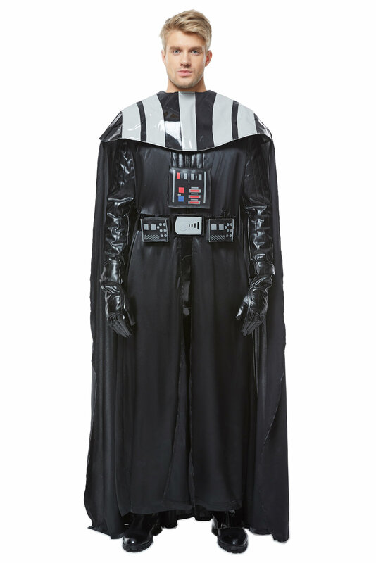 Darth Cos Vader Cosplay Anime Costume Jumpsuit Vest Cloak Black Uniform Fantasia Men Boys Halloween Carnival Party Disguise Suit