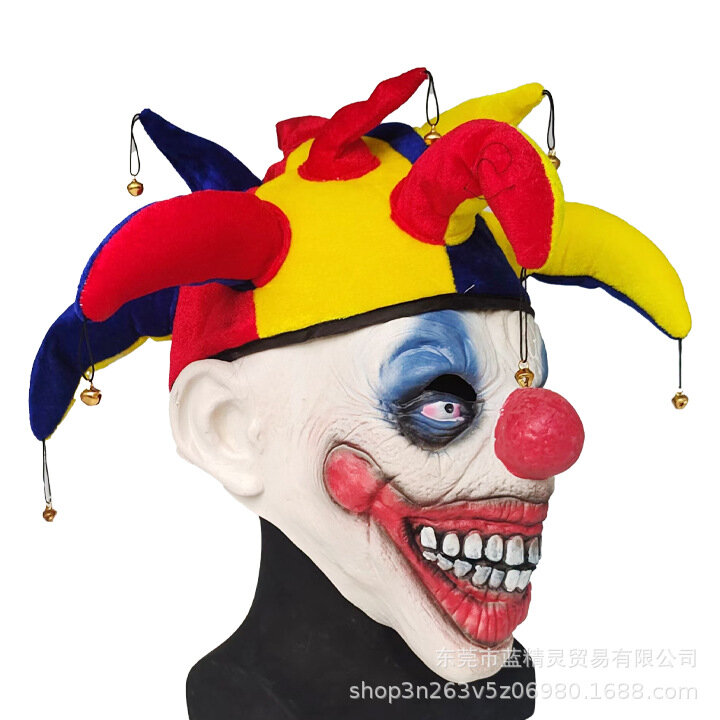 New Clown Mask Red Head Clown Halloween Latex Hat Red Nose Clown Mask Cosplay Props