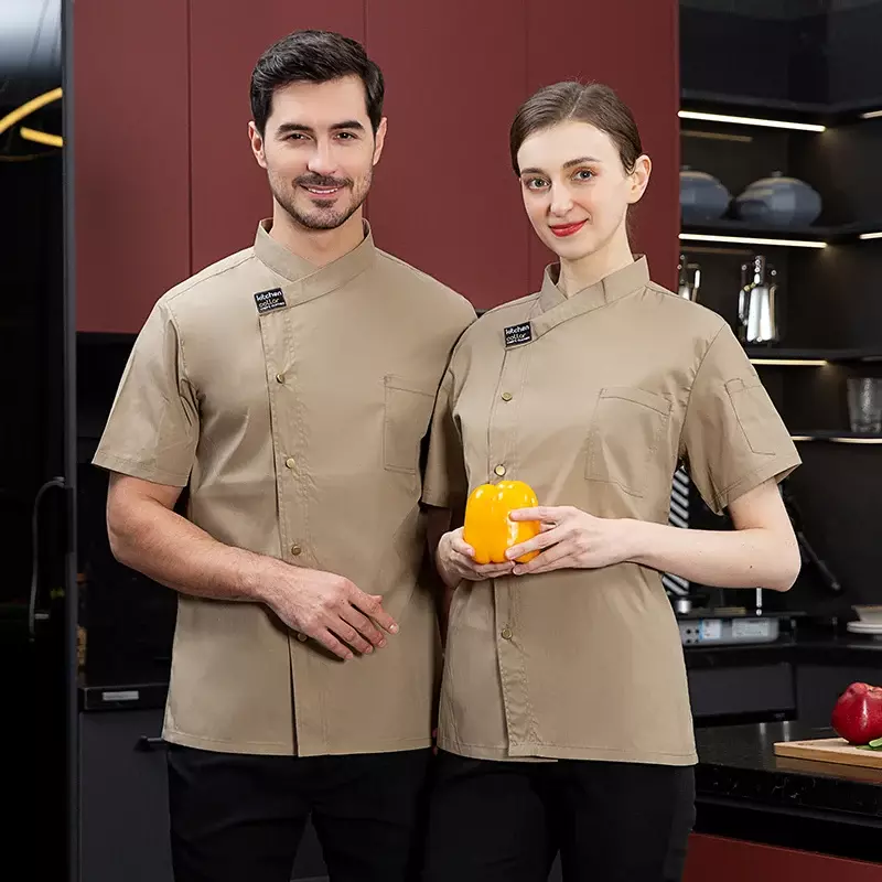 Giacca uniforme ristorazione cucina Unisex cucina Chef ristorante Hotel vestiti camicia uomo