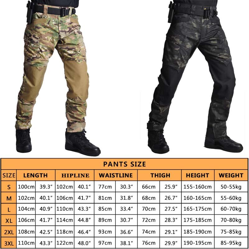 Airsoft Tactical Pants Combat Military Pant Hunting Clothes Safari Army Camo Pants Camping Pant Knee Outdoor Tactic Pants Male