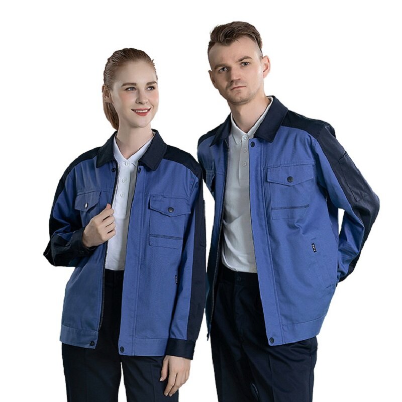 مجموعة ملابس العمل ورشة عمل مصنع الزي الرسمي دائم ارتداء مقاومة العمال الميكانيكية المآزر التباين اللون Workwear4X
