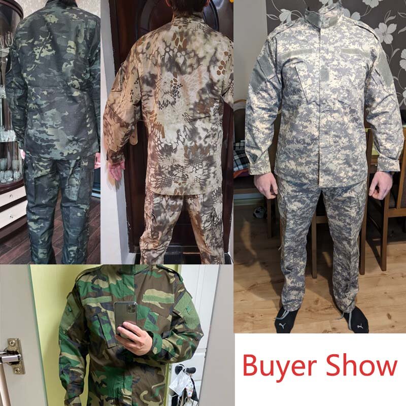Outdoor Uniform Wear resistant Suit Safari Men Special Forces Coat Pant Windproof Fishing Camouflage Hunting Clothes
