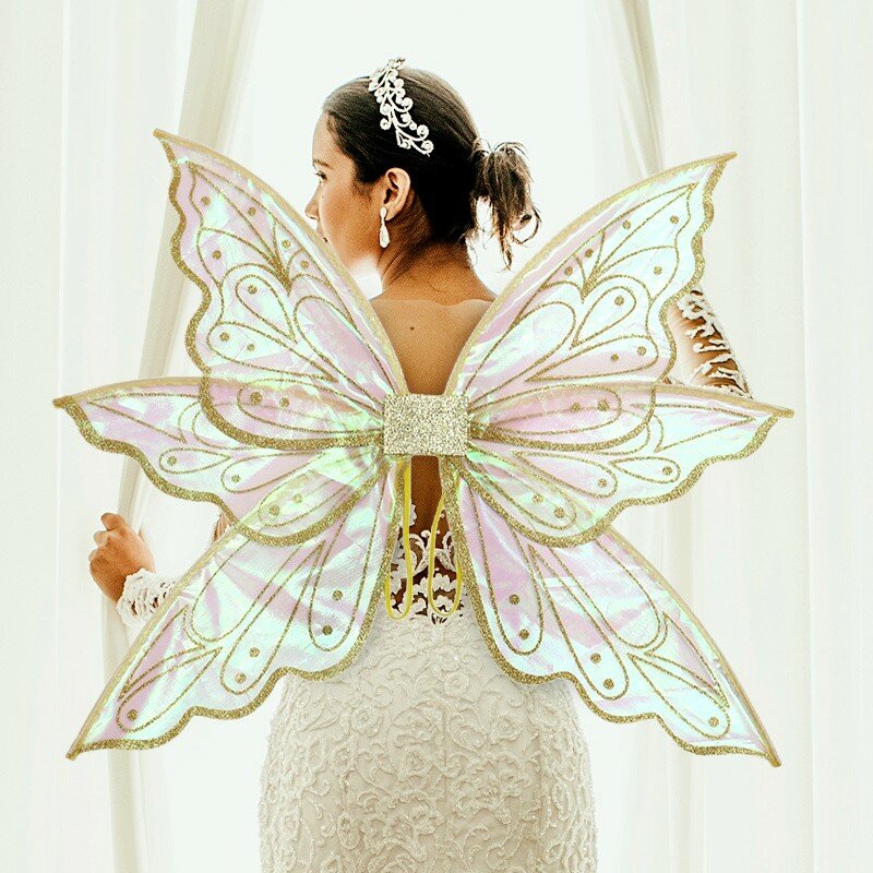 Princess Fairy Wing Cartoon Butterfly Elf Angel Wings Costume Party Dresses Decorations For Kids Performance Props