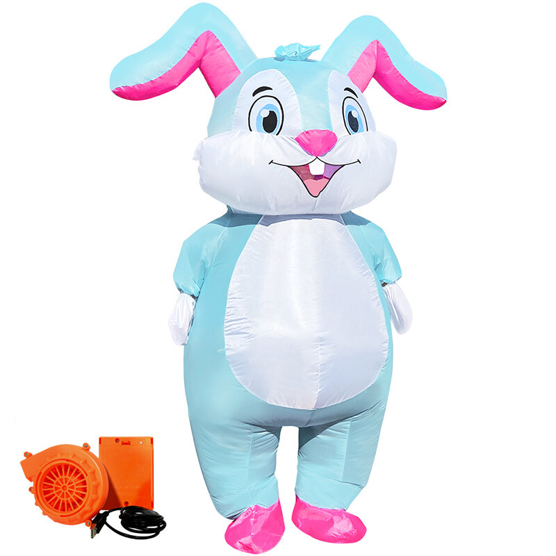 Easter Adult Inflatable Rabbit Costume Masquerade Party Cute Rabbit Costume Holiday Cosplay Mascot Costume