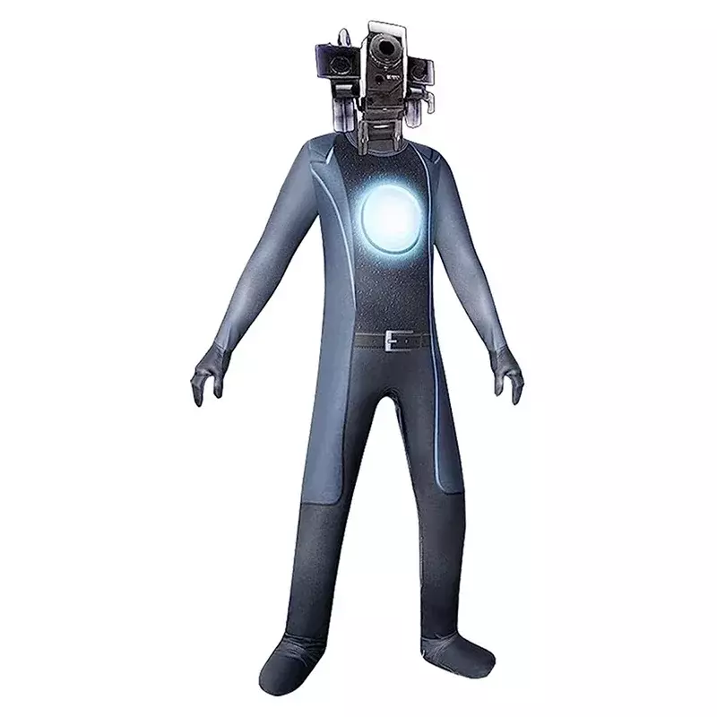 Skibidi Toilet Costume Game Cosplay Speaker Man TV Man Bodysuit Jumpsuit Mask Cosplay Halloween Costumes for Men Kids
