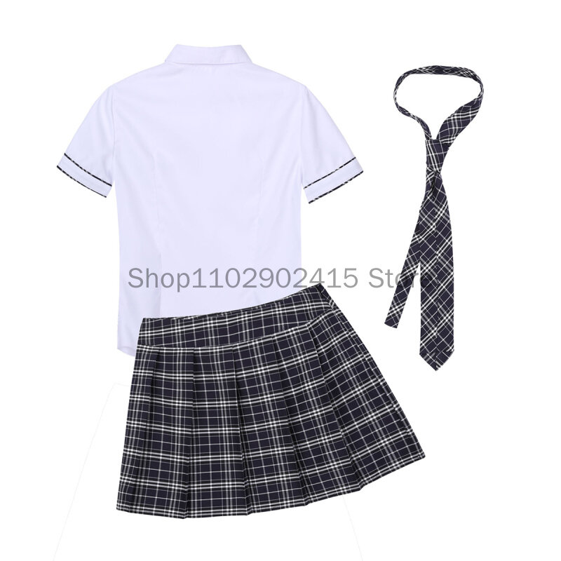 Halloween Costume School Girls Uniforms Maid Cos Suit Sexy Student Cosplay Shirt Parties Plaid Mini Skirt Tie Set Sexy Clubwear