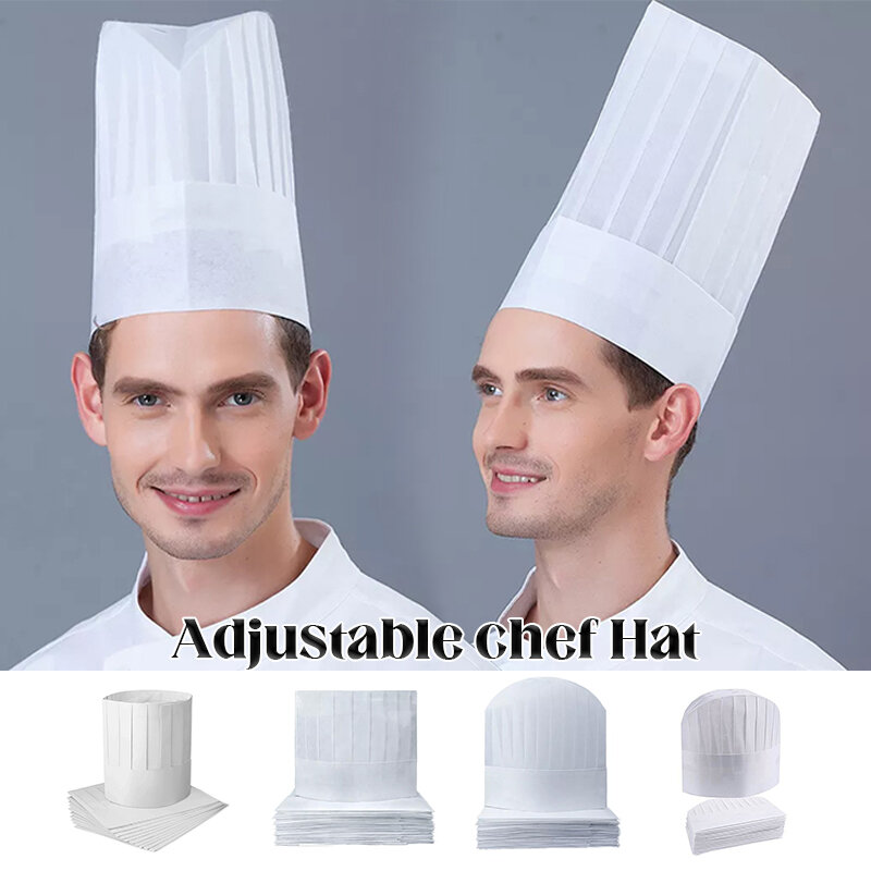 20PCS Chef Caps Disposable Non-woven Breathable Catering Cooking Hat Hotel Restaurant Men Women Kitchen Chef Hats