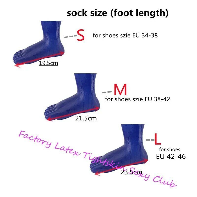 Latex Rubber Socks Stocking Sexy Fetish Middle and Short Length Seamless 3D 5 Toe Socks Long Knee Socks for Men Women