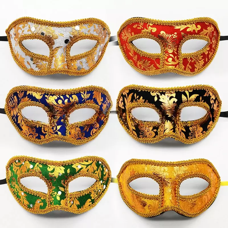 Venetian Mask Halloween Flower Cloth Side Eyeliner Cosplay Mask Ladies Man Mask Cosplay Performance Props Party