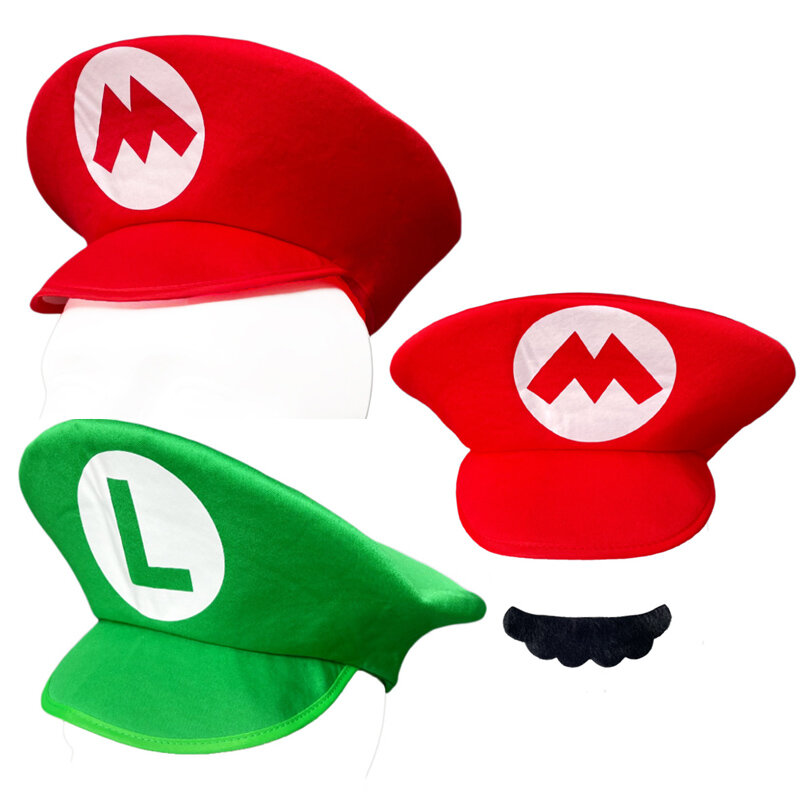 Adults Game Super Luigi Bors Cosplay Hats Funny Red Green Cap For Children