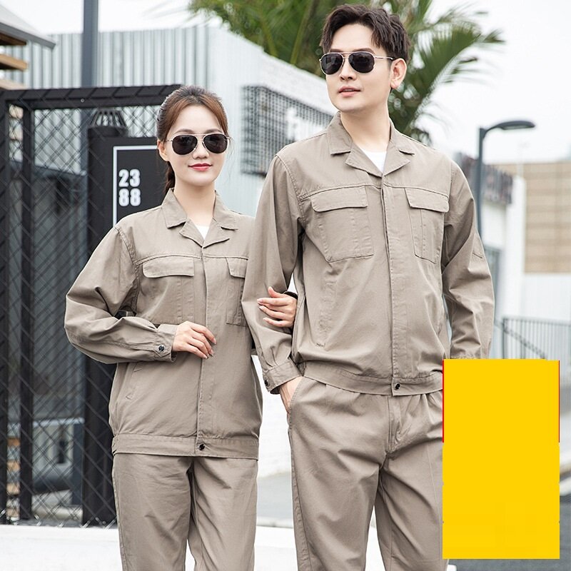 Plain Color Work Clothing Pure Cotton Working Uniforms Long Sleeves Anti Static Worker Coveralls Spring Autumn Workwear For Men