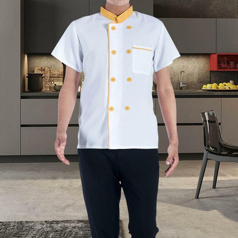Szef kuchni w kontrastowym kolorze stojak na kołnierz szefa kuchni i Catering łatwe do mycia odzież robocza koszuli szefa kuchni