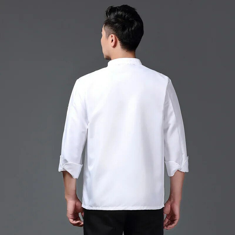Chinese Style Chef Overalls Men's Long Sleeve Autumn and Winter Clothes Hotel Kitchen Catering Restaurant Baking Chef Clothing M