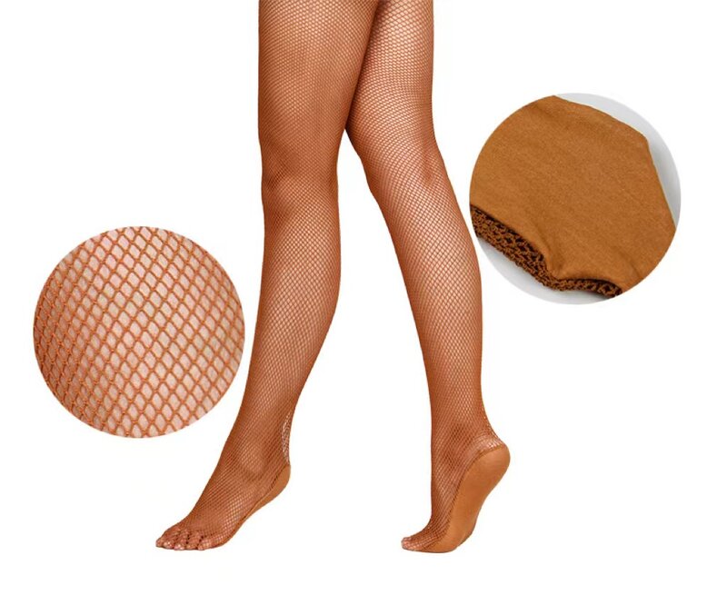 Professional Hard Mesh Tights Latin Dance Fishnet Stockings Competition Special Pantyhose Sole Non Slip Bone Line Oxford Socks