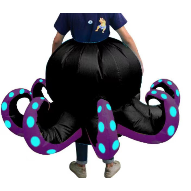 Octopus Costume Inflatable Suit Women Men Performance Props Halloween Mascot Shark Air Blow Suit Bottoms Stage Party Clothing