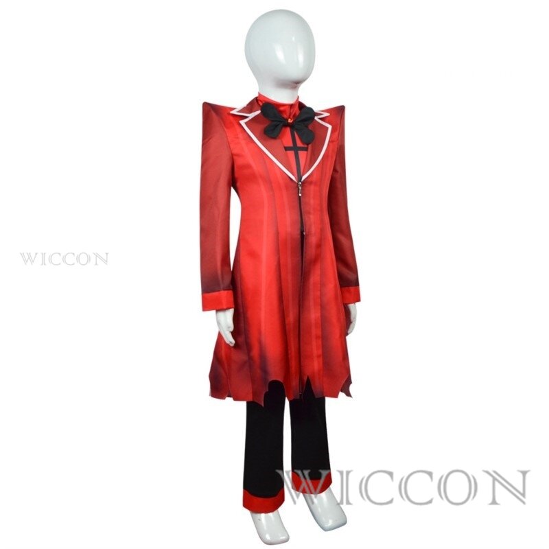 ALASTOR Cosplay Kids Size Hazbbin Anime Cosplay Costume Wig Ears Hotel Accessories Halloween Uniform Men Women Jacket Red Suit