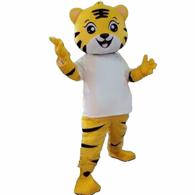 Cute Tiger Cartoon Mascot Costumes Adult Walking Plush Performance Props Doll Clothing Christmas Halloween Cosplay
