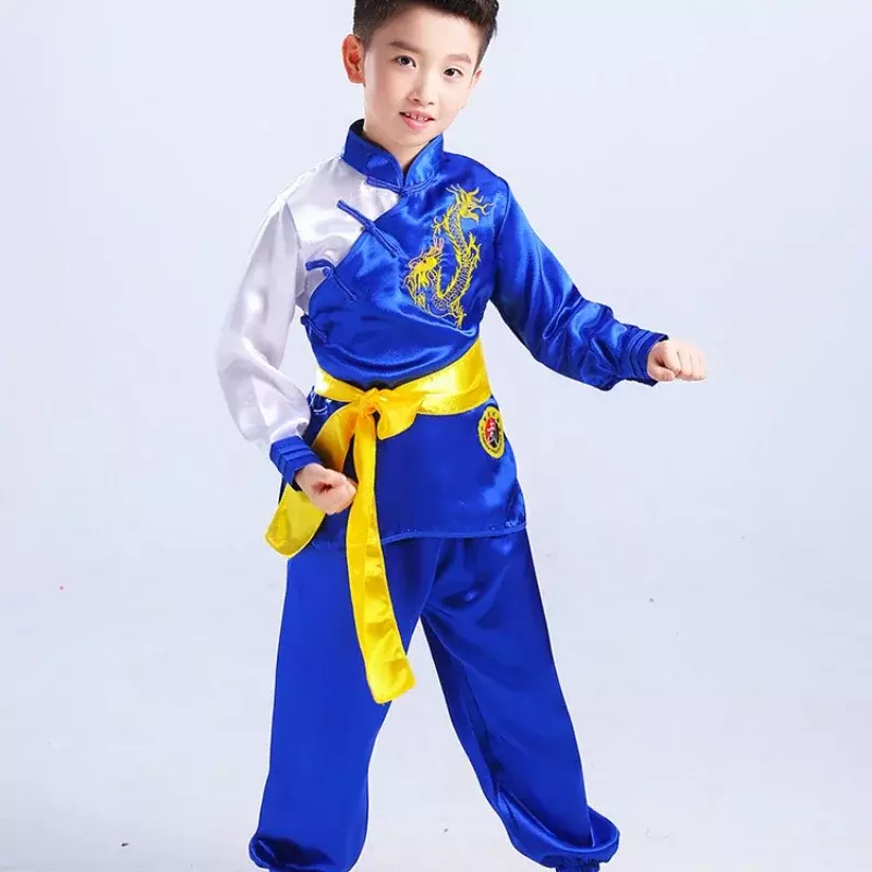 Children Chinese Traditional Wushu Clothing for Kids Martial Arts Uniform Kung Fu Suit Girls Boys Stage Performance Costume Set