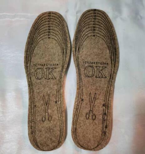 Chinese Mongolian Wool Insoles Thicken Warm Shoe Pad Men Brown
