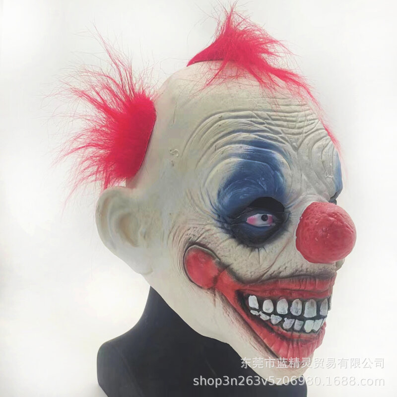 New Clown Mask Red Head Clown Halloween Latex Hat Red Nose Clown Mask Cosplay Props