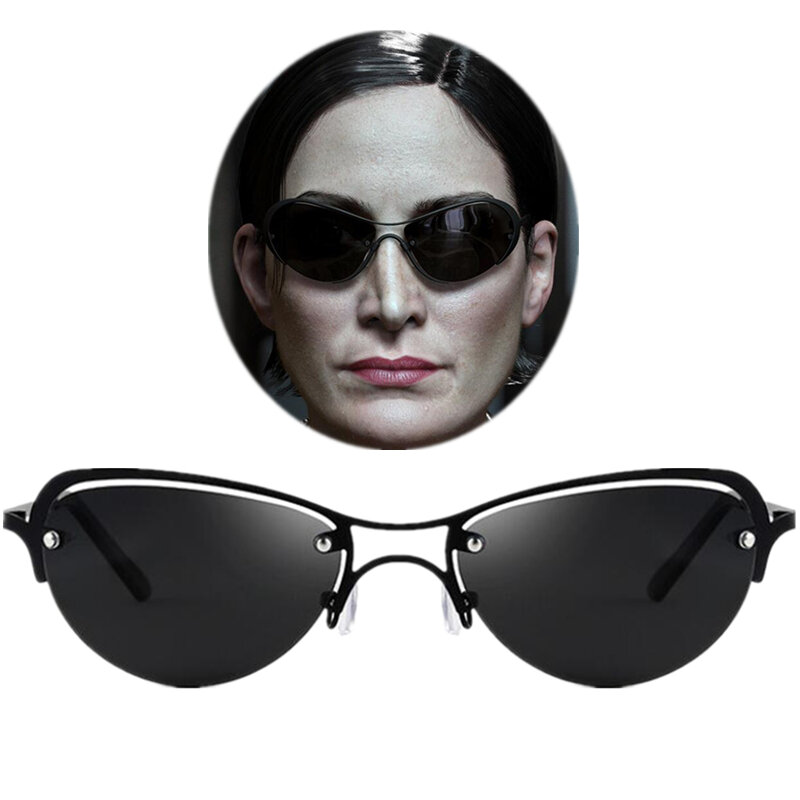 The Matrix Trinity Cosplay Glasses Black Punk Eyewear Sunglasses Adult Unisex Halloween Prop Accessories