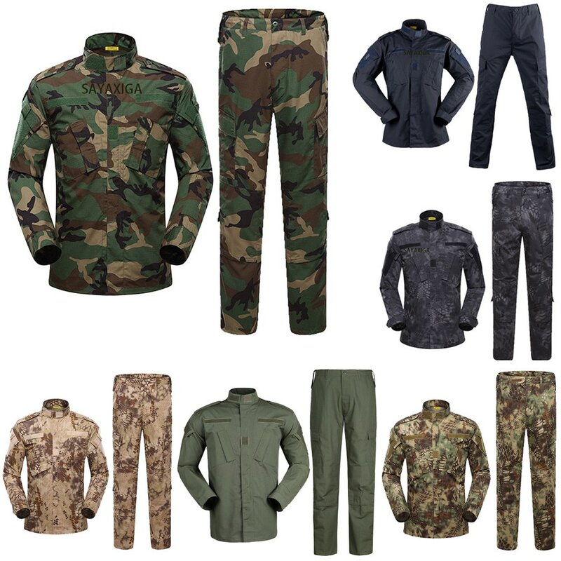Uniforms Set For Men  Camouflage Breathable Multicam Black Suit Combat Shirt Tactical Cargo Uniform Hunting Set