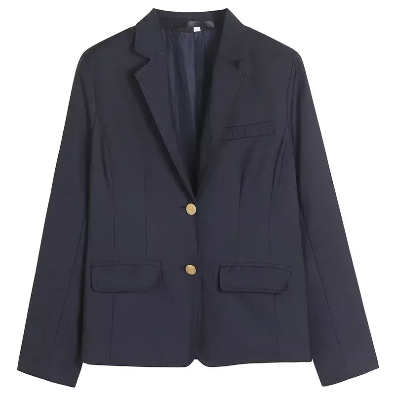 Korean School Uniform Navy Blue Blazer Japanese High School Uniform Coat Suit School Clothes Girl Students Jacket Seifuku