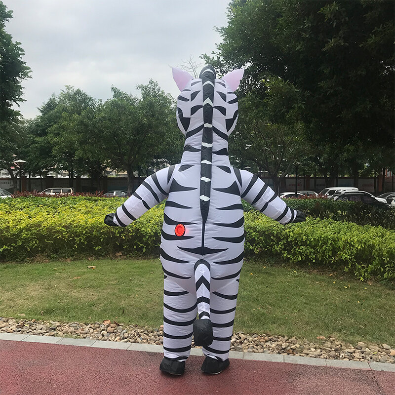 Simbok Zebra nadmuchiwany kostium kostium na Halloween dla dorosłych całe ciało słodkie czarne białe zwierzęta karnawałowe ubrania do odgrywania ról