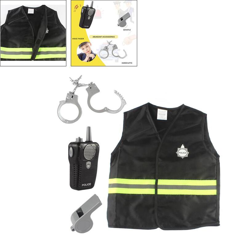 Kids Police Officer Cosplay Costume Set Party Fancy Clothing Set Children's Day Wear Girls Policeman Uniform Set With Accessory
