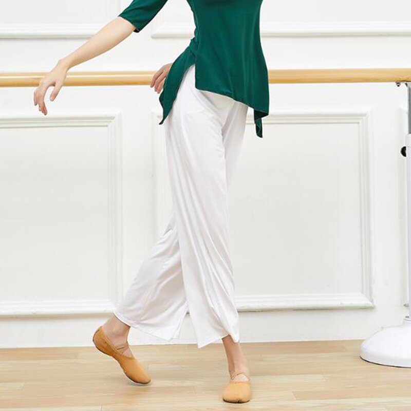 Modal Wide Leg Pants High Waist Tether Straight Trousers Women Modern Dance Practice Wear Yoga Dress Classical Dance Soft Pants