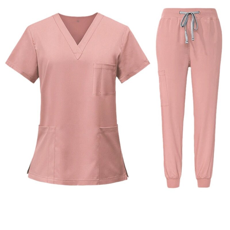 Multicolor Beautician Lab Workwear Solid Color Beauty Salon Nursing Uniforms Pet Clinic Scrubs Uniforms Work Clothes Wholesale